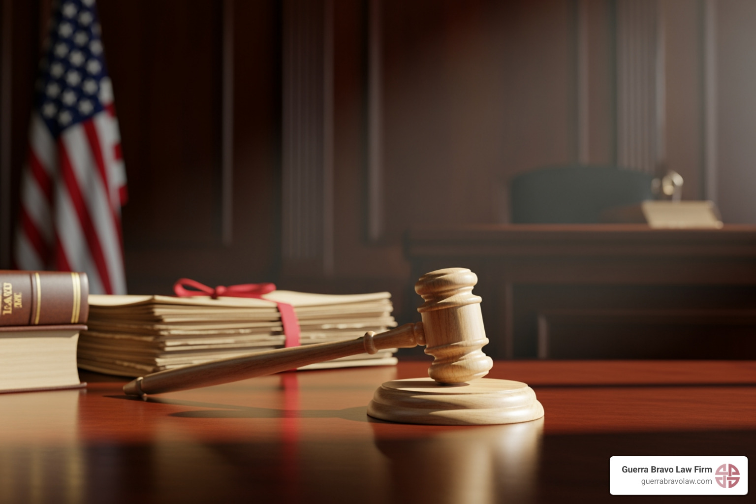 Sala de tribunal con un mazo de juez, simbolizando la navegación del sistema legal - Abogado con experiencia Sala de tribunal con un mazo de juez, simbolizando la navegación del sistema legal - Abogado con experiencia