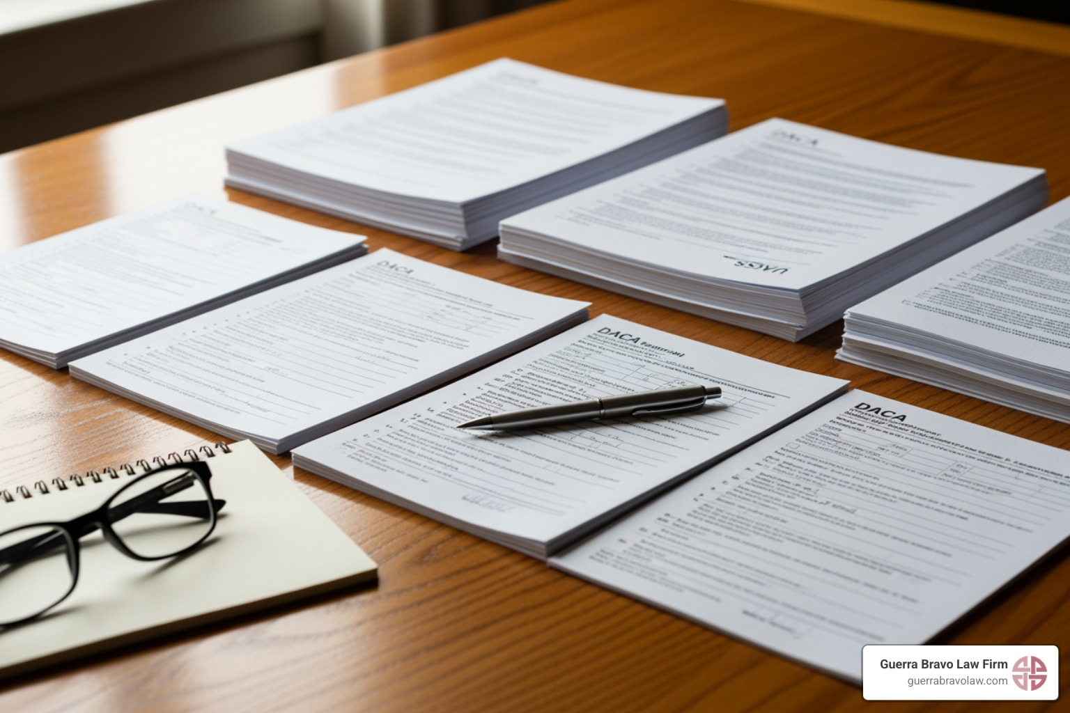 DACA forms on a desk - DACA renewal lawyer DACA forms on a desk - DACA renewal lawyer