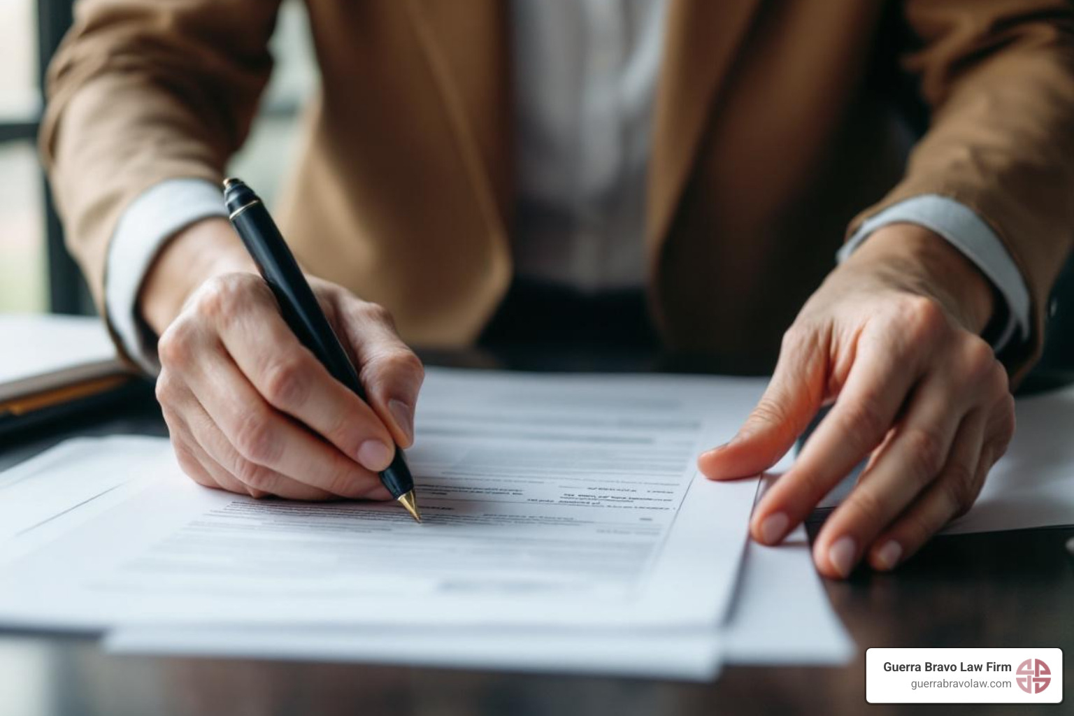 A person organizing various legal documents on a desk - form i-130 A person organizing various legal documents on a desk - form i-130