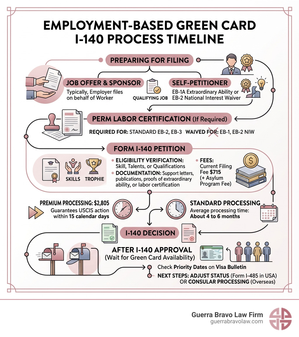 Employment-based green card I-140 process timeline infographic - form i-140 infographic Employment-based green card I-140 process timeline infographic - form i-140 infographic