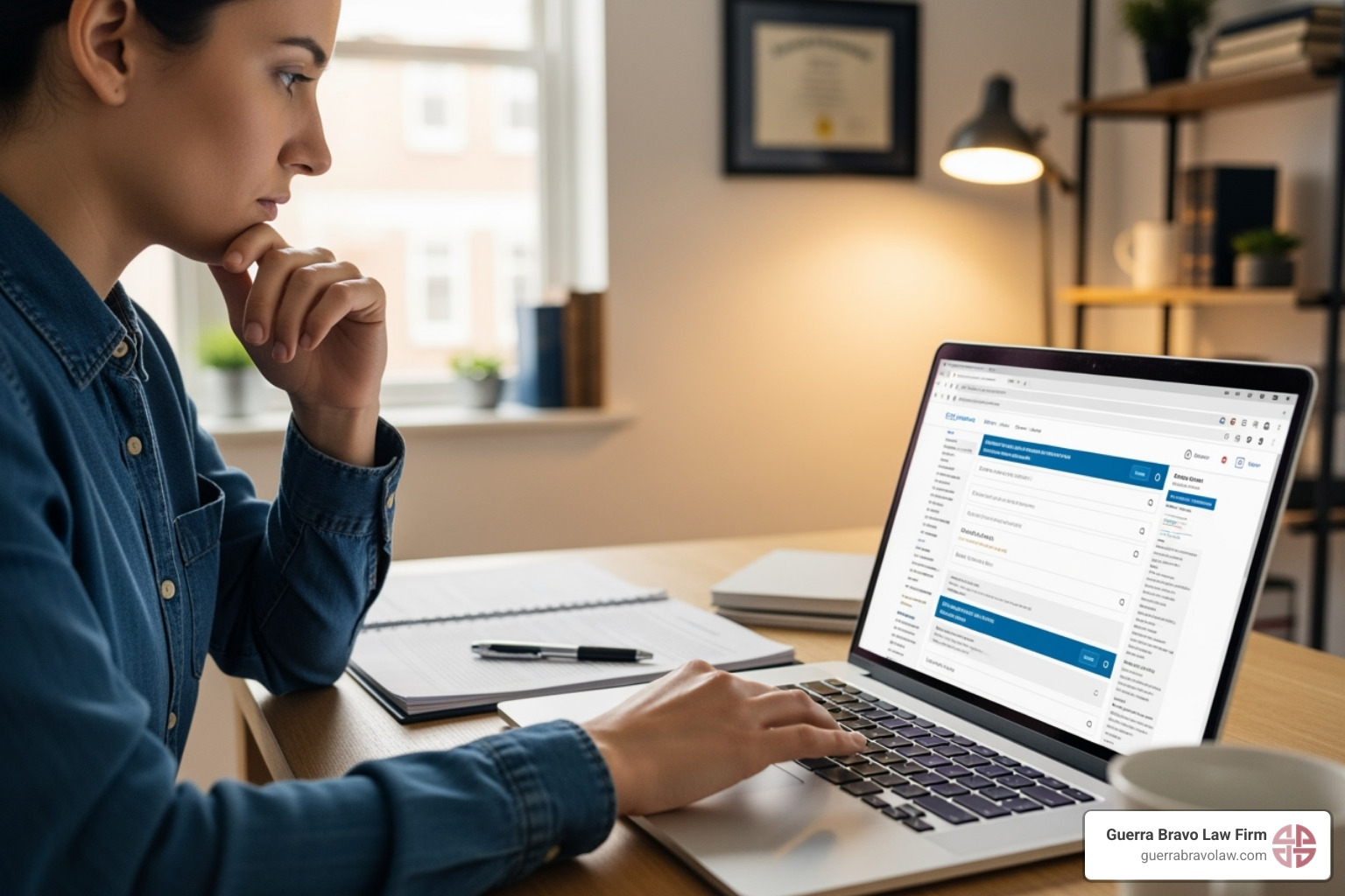 A person researching lawyers online, highlighting the need for specialized experience and avoiding unauthorized practitioners - immigration attorney for deportation A person researching lawyers online, highlighting the need for specialized experience and avoiding unauthorized practitioners - immigration attorney for deportation