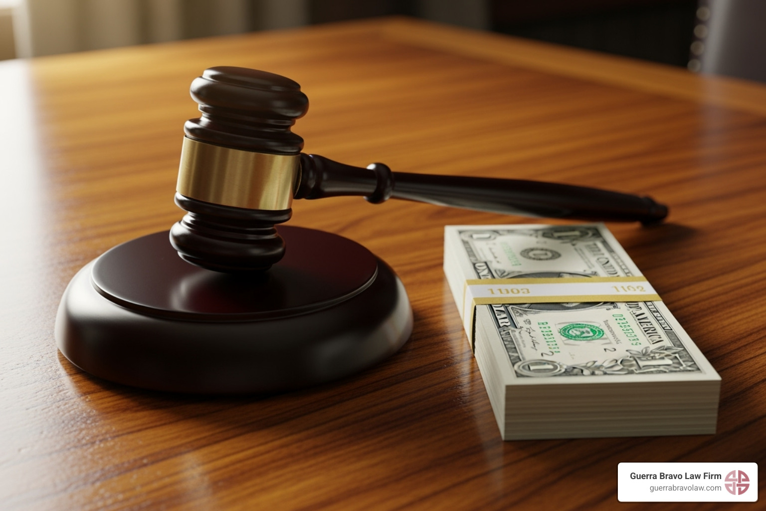 gavel next to a stack of money - immigration law compliance