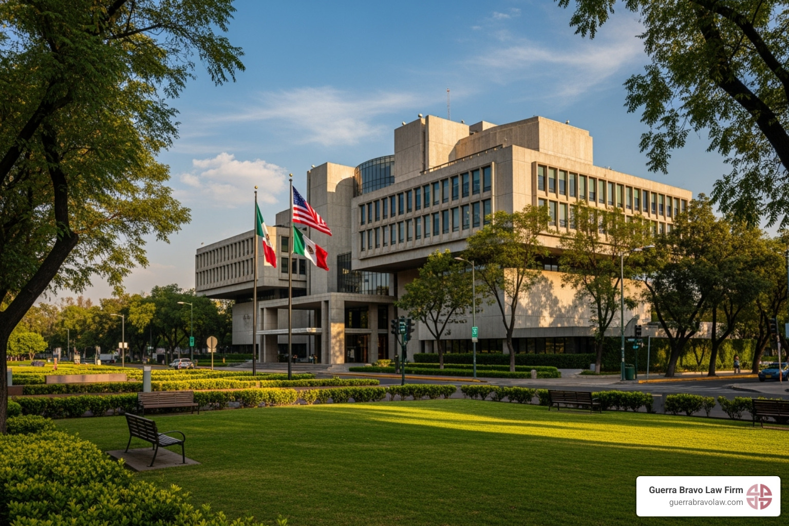 A serene image of the U.S. Embassy in Mexico City, a key location for visa applications. - Tramites de visa A serene image of the U.S. Embassy in Mexico City, a key location for visa applications. - Tramites de visa