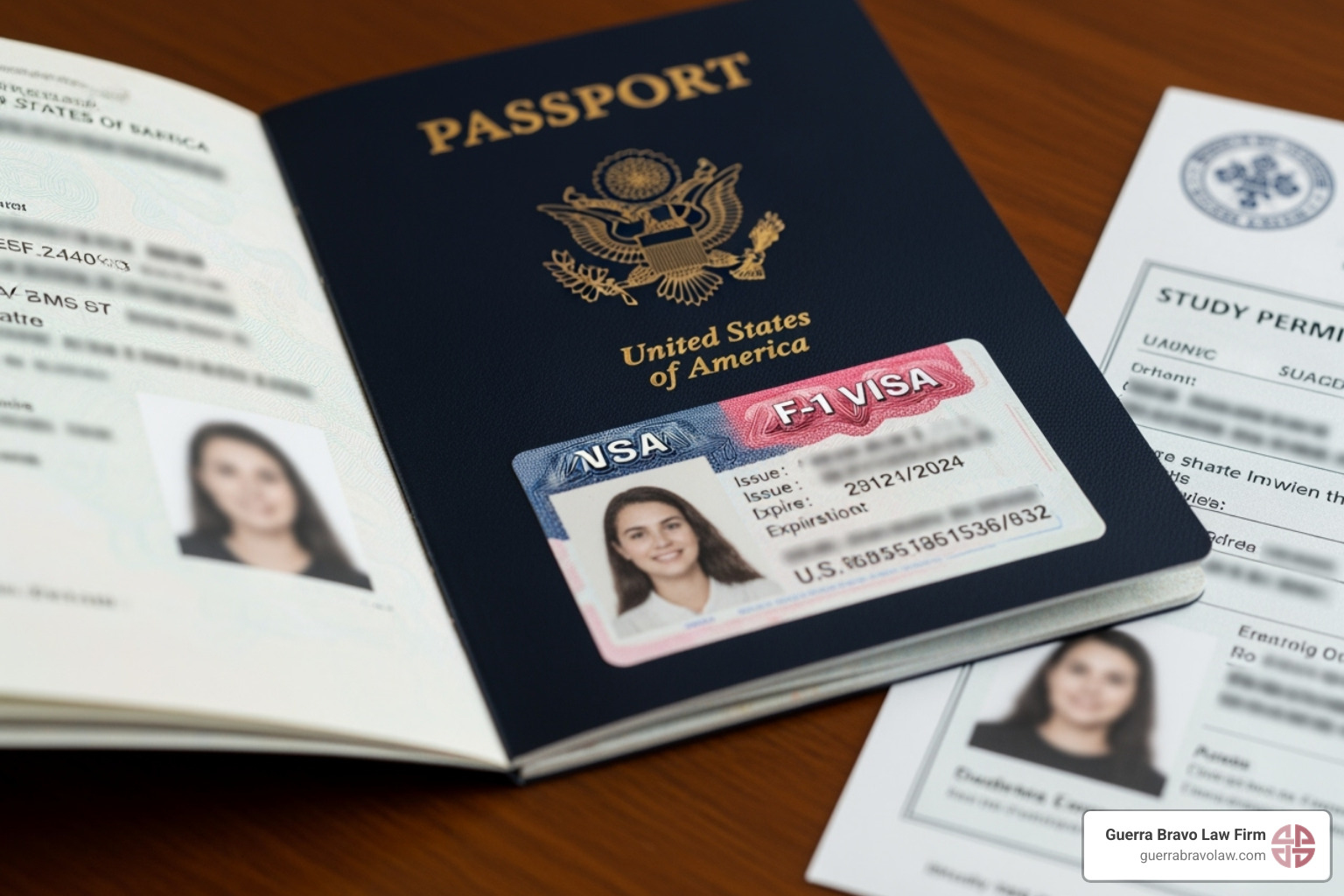 Pasaporte con visa y permiso de estudio - Visa de estudiante Pasaporte con visa y permiso de estudio - Visa de estudiante
